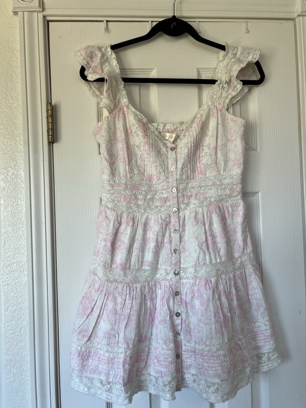 LoveShackFancy Rietta Dress – Powder Pink – XS – New With Out Tags
